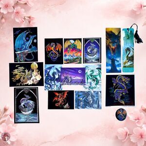Dragon Fantasy Art Lot Postcards Bookmarks Collectible Set